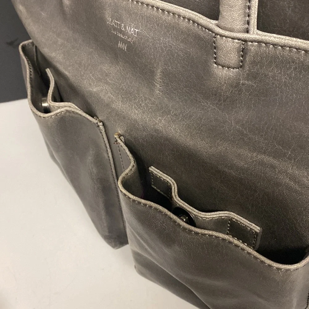 Matt & Nat Laptop Bag Grey Vegan Purse Large